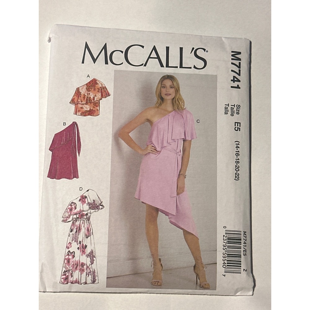McCall's 7741 Sewing Pattern Misses Top Dress Size E5 14-22 Uncut Factory Folded